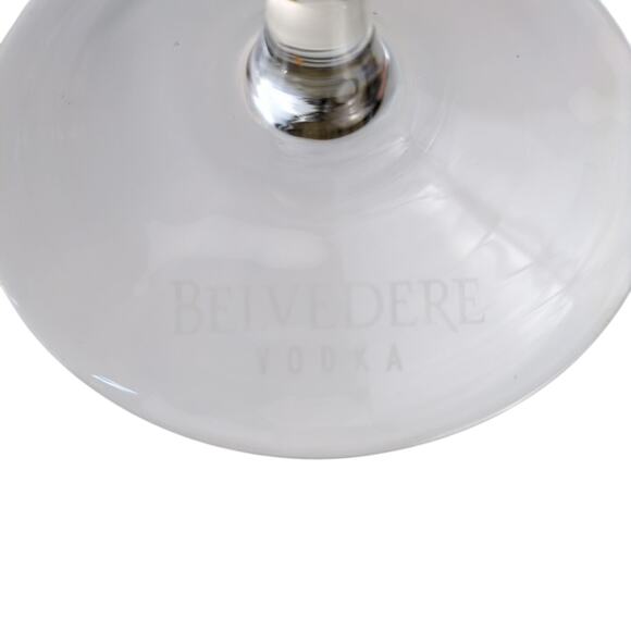 Belvedere Vodka Clear Martini Glass Stem Barware 7.25" Tall Elegant Gift - Picture 2 of 6